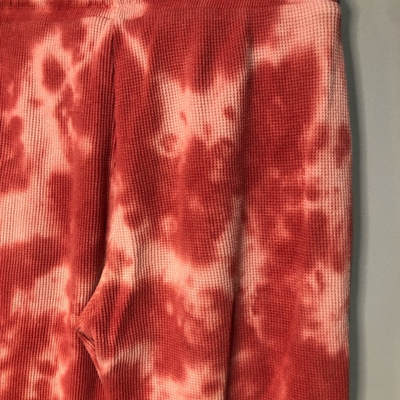 Design Lab Lord & Taylor Pink Tie Dye Waffle Lounge Pants Joggers - Picture 5 of 10